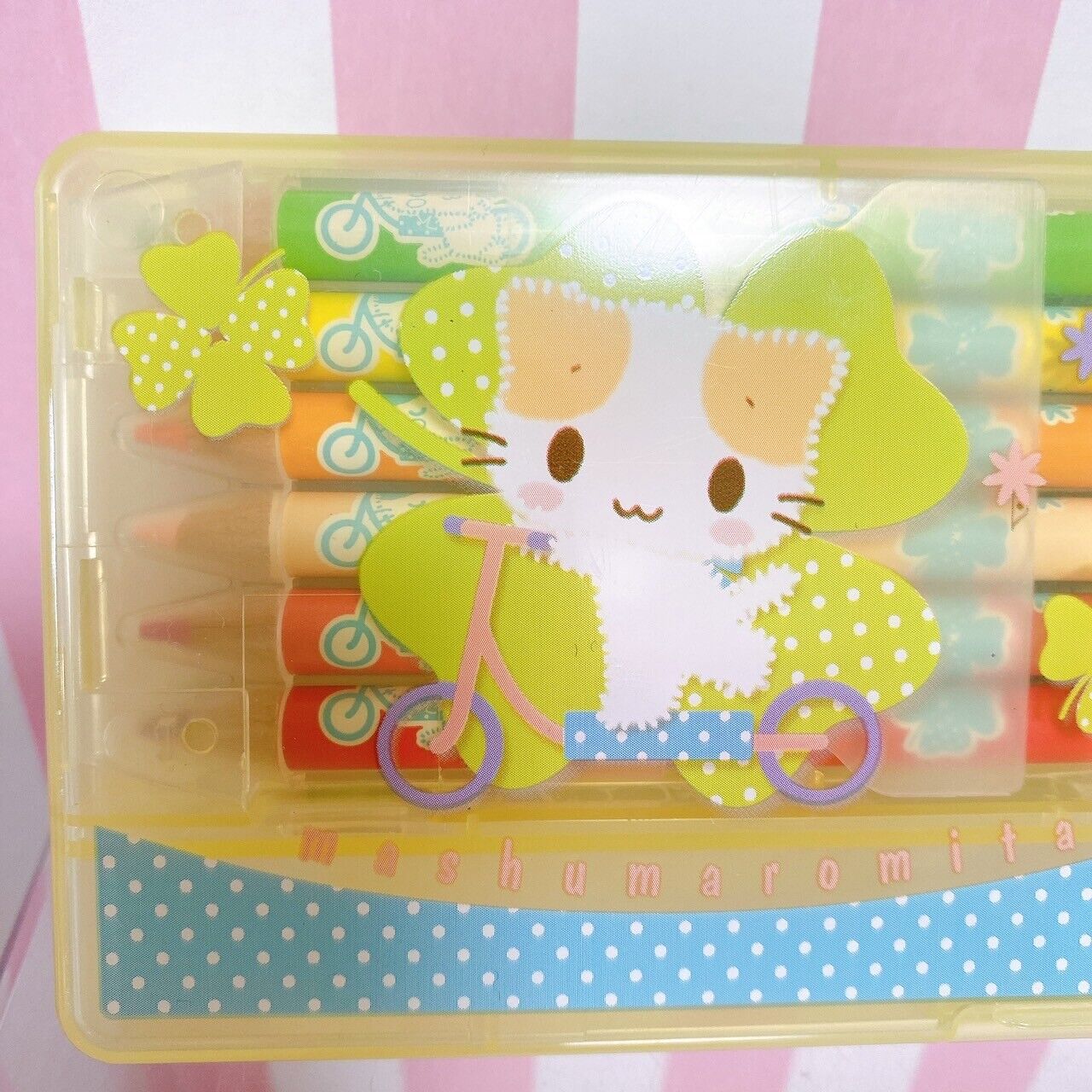 Sanrio Masyumaro Fluffy Fuwa Nyanko Marshmallow Colored Pencil Eraser Set 2 Rare