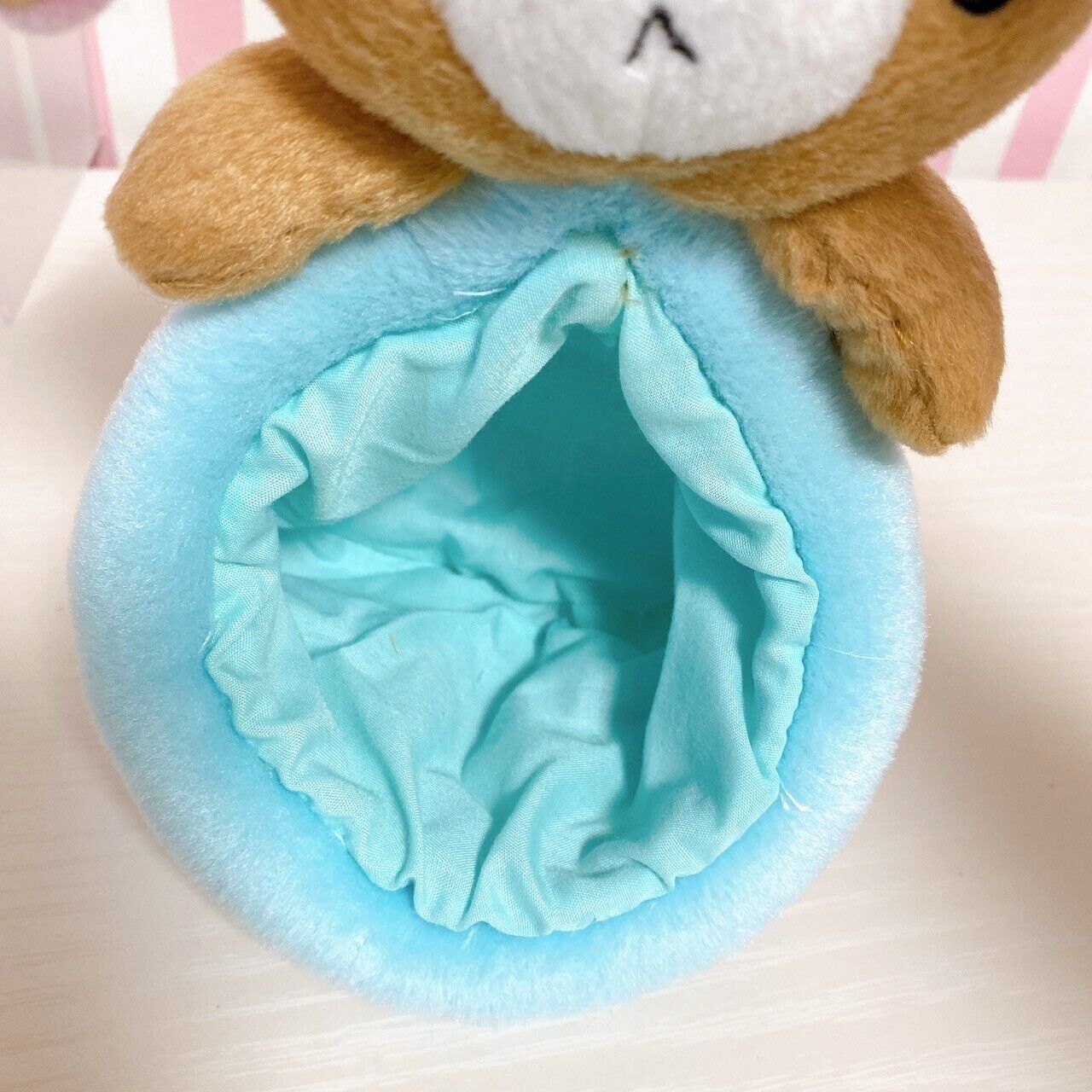 Sanrio Sugarbunnies Bunnies Kurousa Accessory Case Plush Fluffy Brown Blue Rare