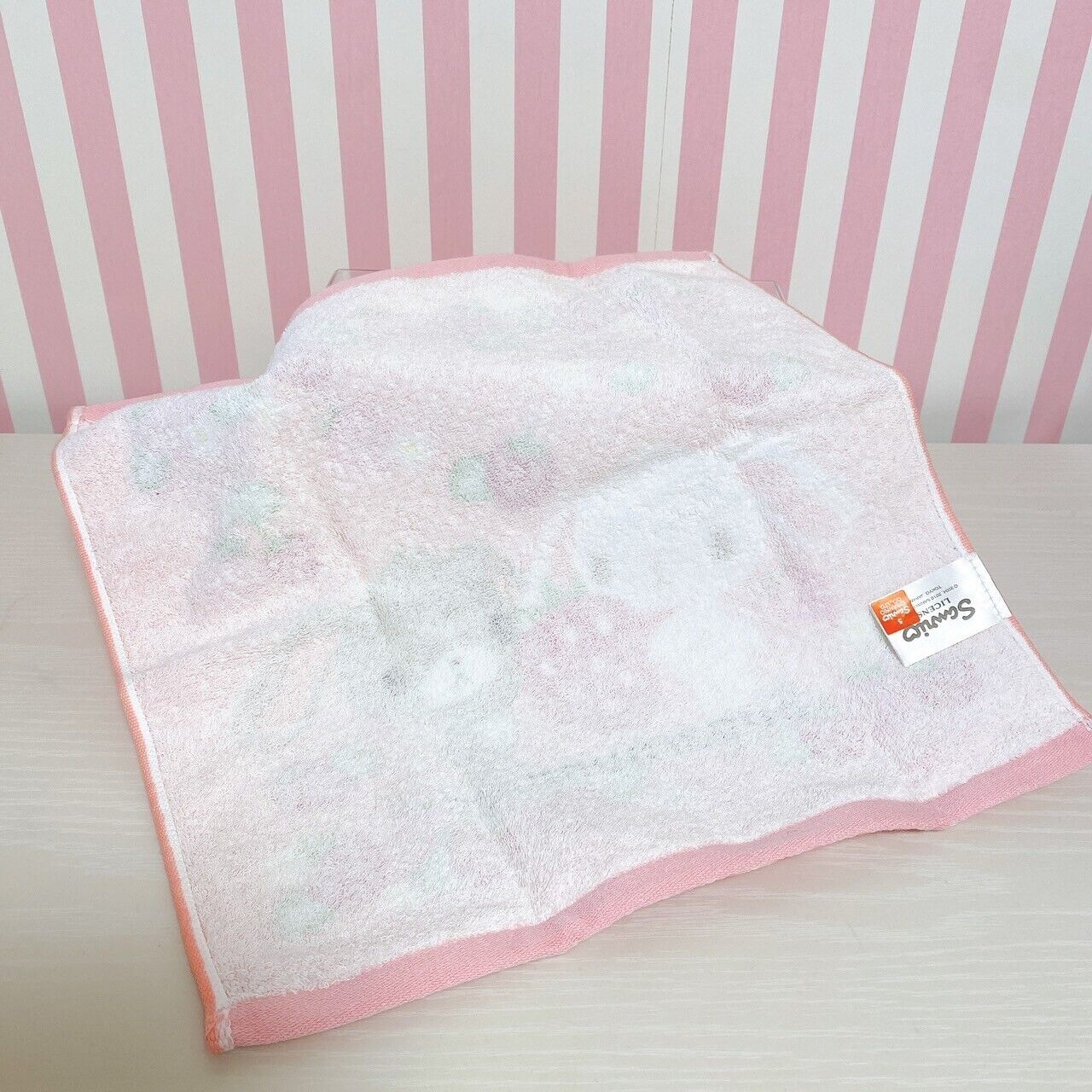 Sanrio Sugar Bunnies Hand Towel Shirousa Kurousa Strawberry Pink Dot Flower Rare