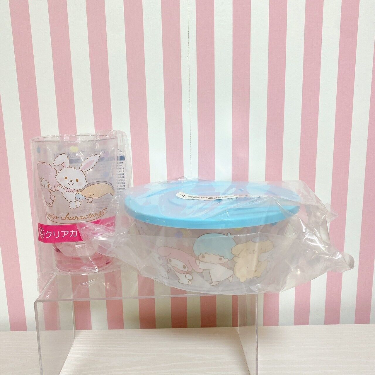 Sanrio Wish Me Mel Pompompurin Snack Bowl Clear Bottle Set 2 Kawaii Character