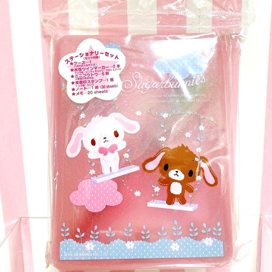 Sanrio Sugar Bunnies Stationery Box Pink Shirousa Kurousa Kawaii Character Rare