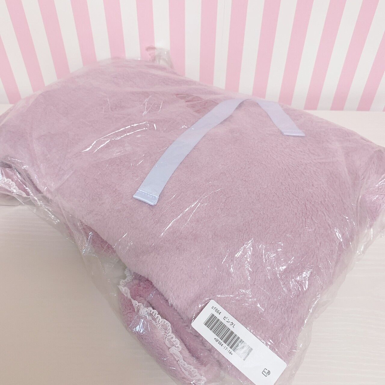 Sanrio My Melody Matching Cloth GRL Pink L Size Lace Fluffy Hood Rabbit Ribbon