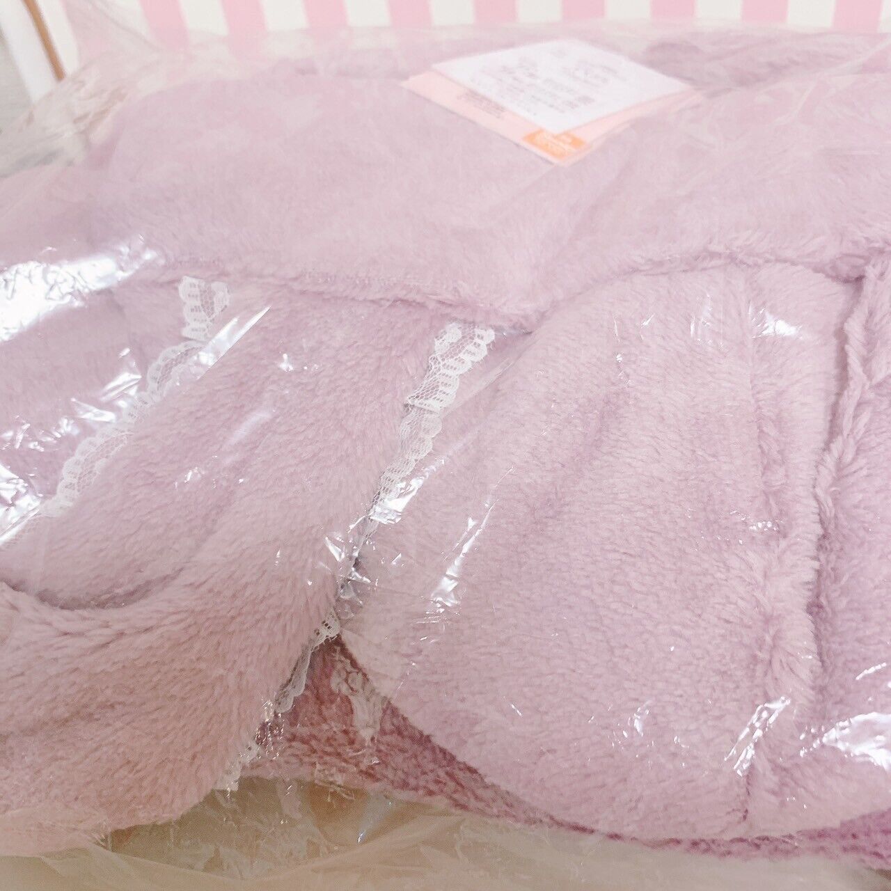 Sanrio My Melody Matching Cloth GRL Pink L Size Lace Fluffy Hood Rabbit Ribbon