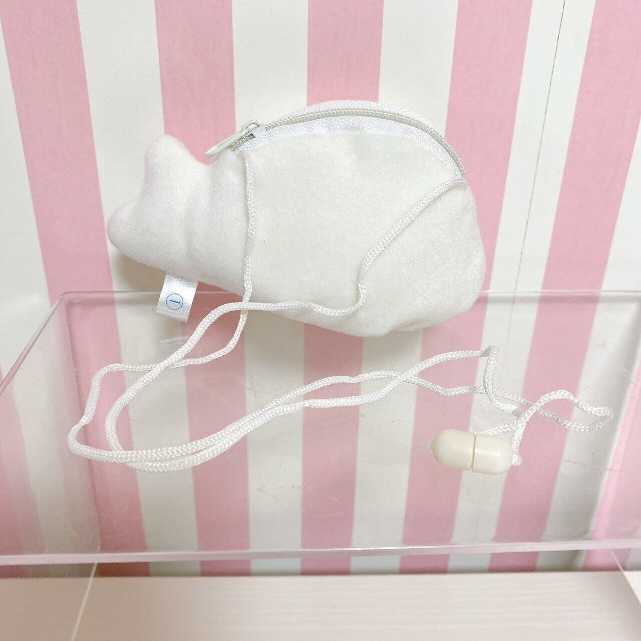 San-X Mamegoma Pouch Pochette Shoulder Bag White Mini Fluffy Kawaii Character