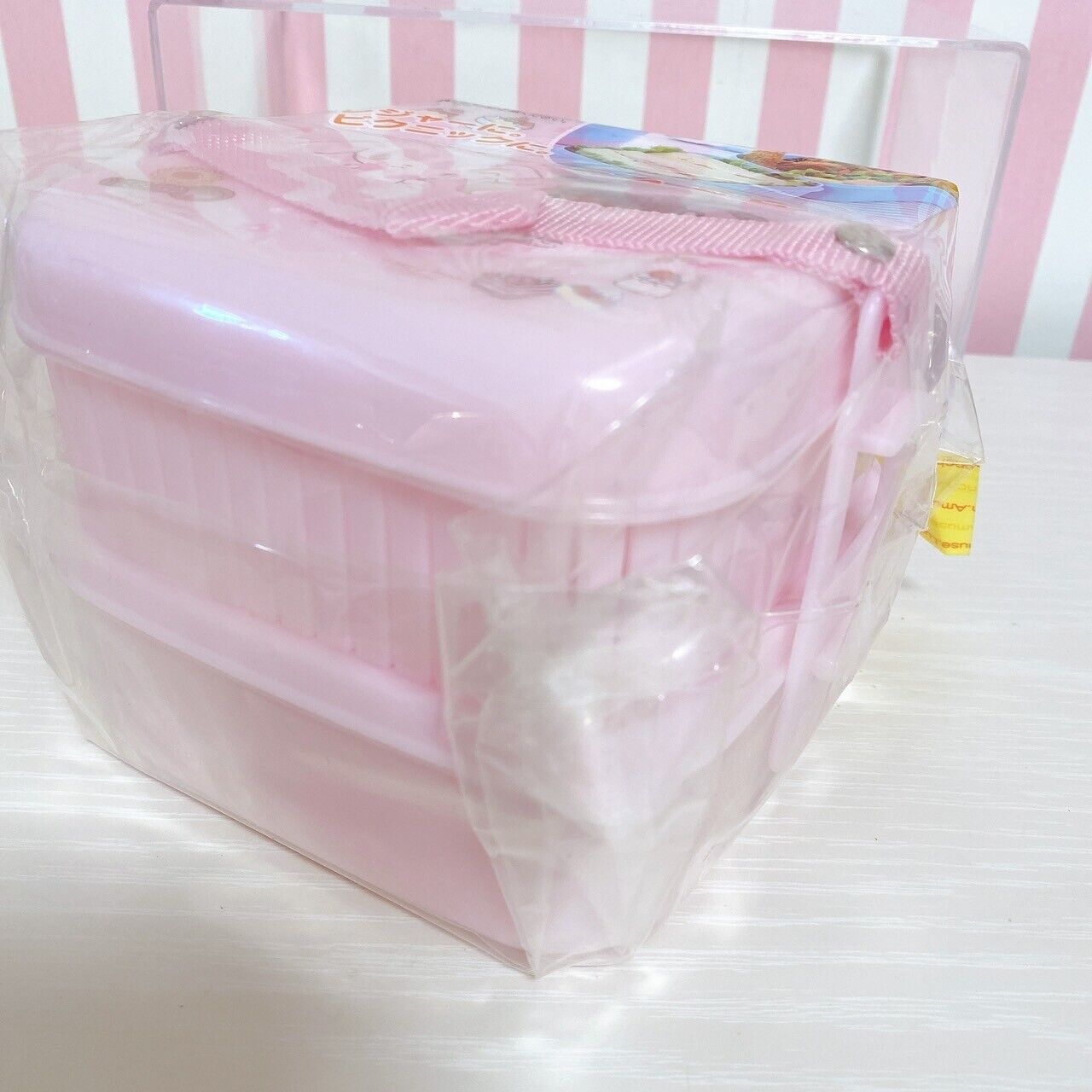 Sanrio Sugar Bunnies Lunch Box Picnic Case Obento Shirousa Kurousa Pink Cookie