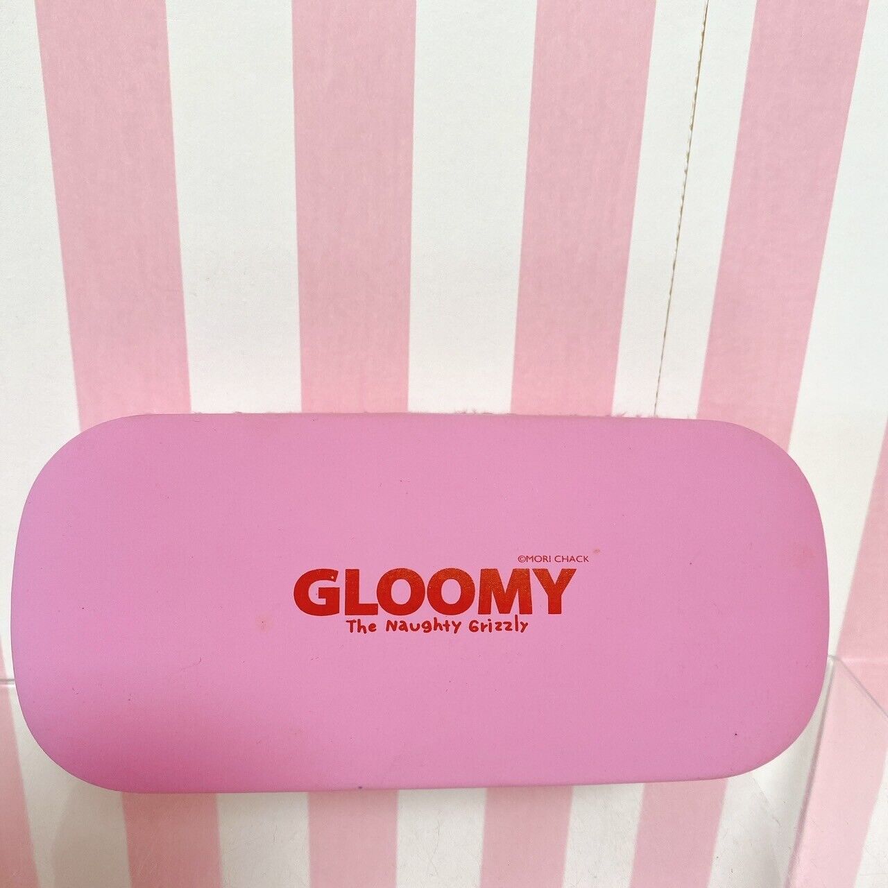 Taito Gloomy Bear Bloody Glasses Case Pink Red Fluffy Face Kawaii Character Rare