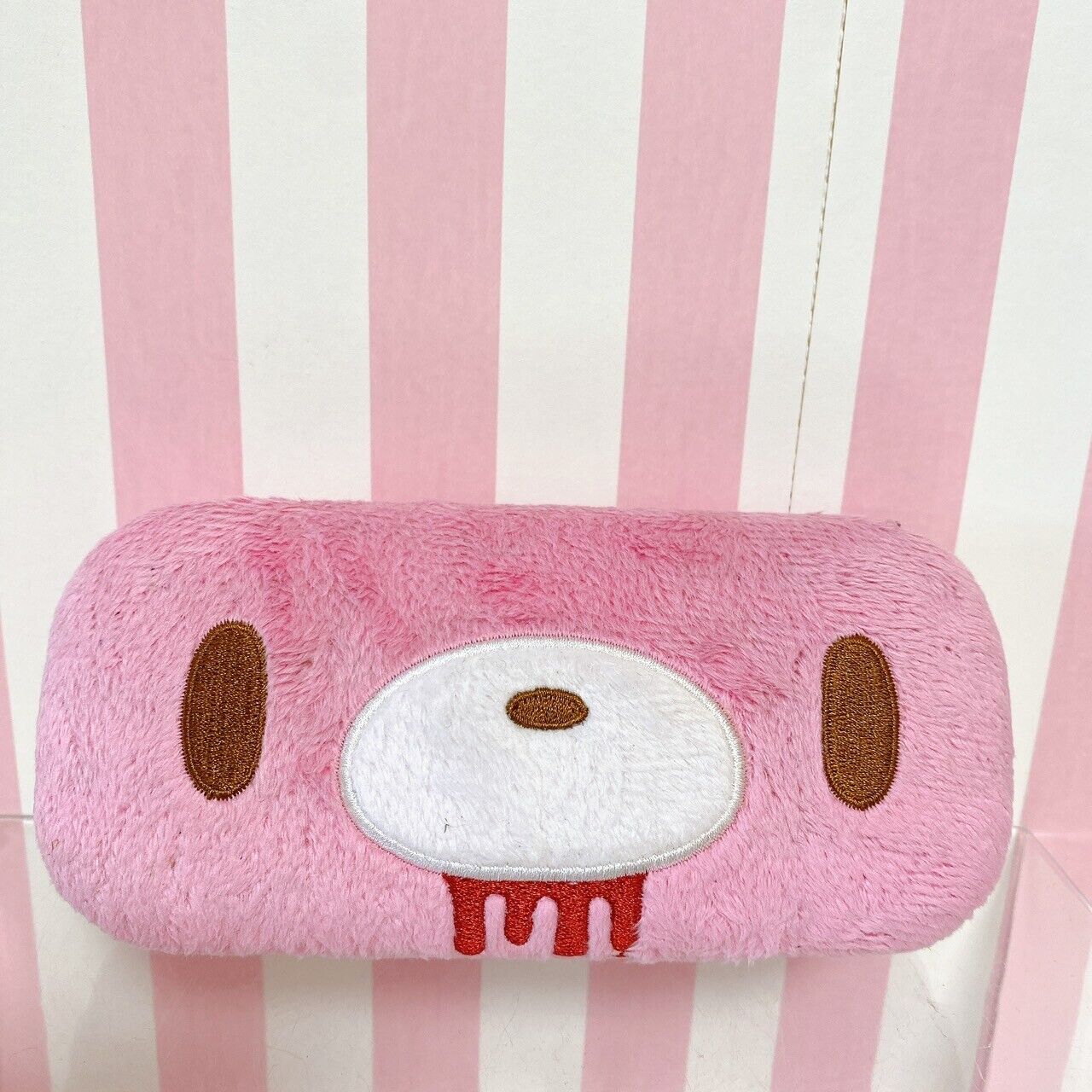 Taito Gloomy Bear Bloody Glasses Case Pink Red Fluffy Face Kawaii Character Rare