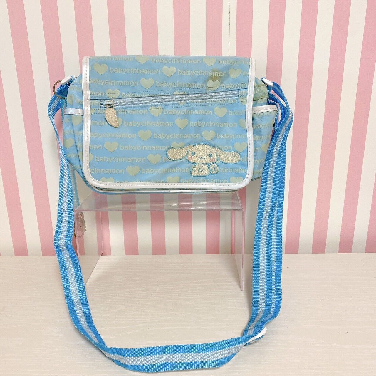 Sanrio Cinnamoroll Cinnamon Shoulder School Bag Light Blue Wings Heart Kawaii