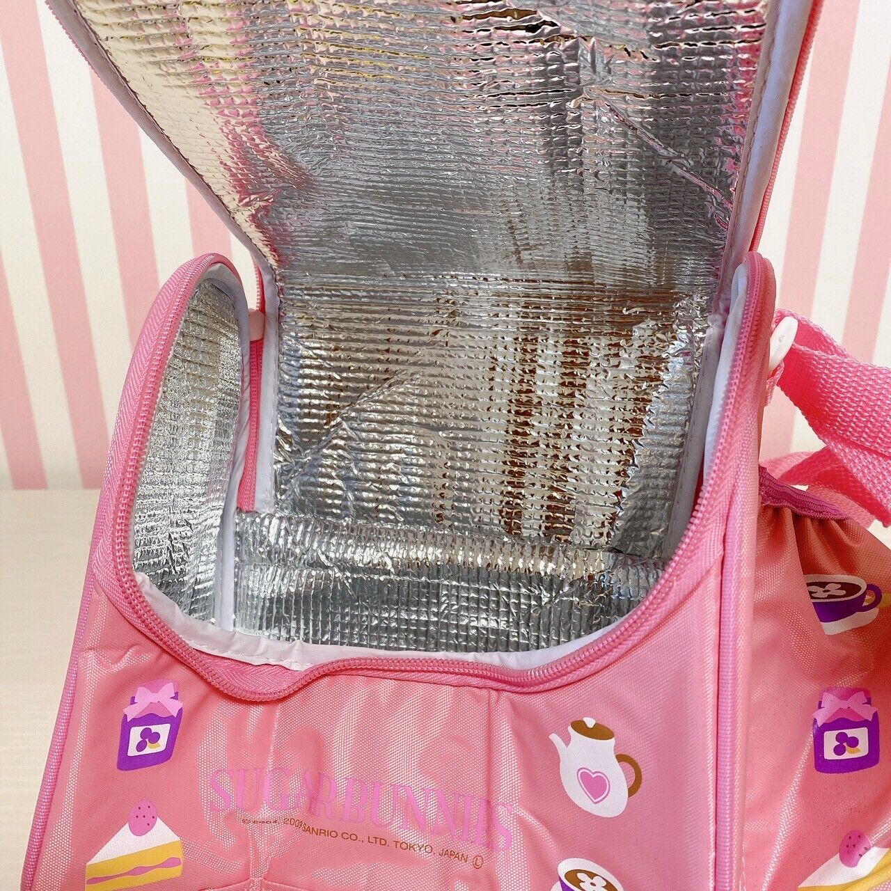 Sanrio Sugar Bunnies Cold Storage Lunch Bag Pink Shirousa Kurousa Tea Time Cake