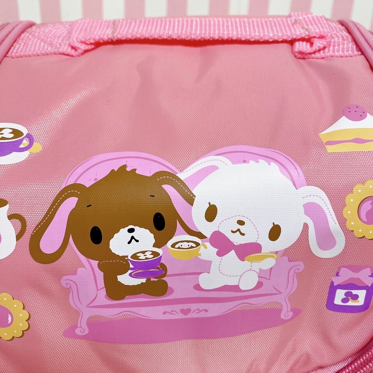 Sanrio Sugar Bunnies Cold Storage Lunch Bag Pink Shirousa Kurousa Tea Time Cake