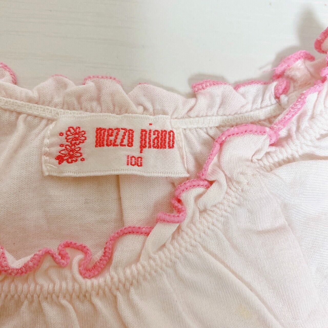 Mezzo Piano T-shirt Pink Size 100cm Strawberry Short Sleeve Frill Character Rare