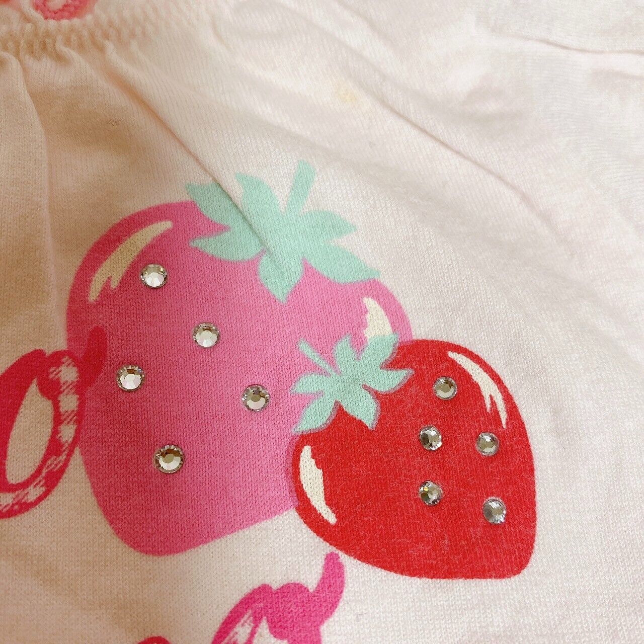 Mezzo Piano T-shirt Pink Size 100cm Strawberry Short Sleeve Frill Character Rare