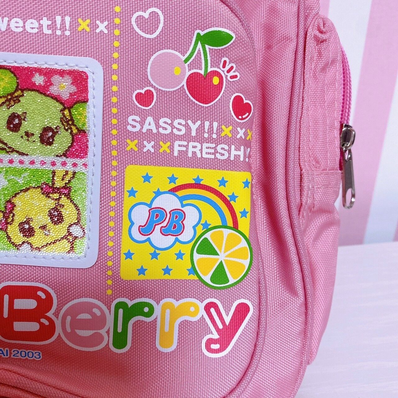 Sanrio Pop'n Berry Backpack Rucksack Bag Pink Cherry Kids Girl Kawaii Character