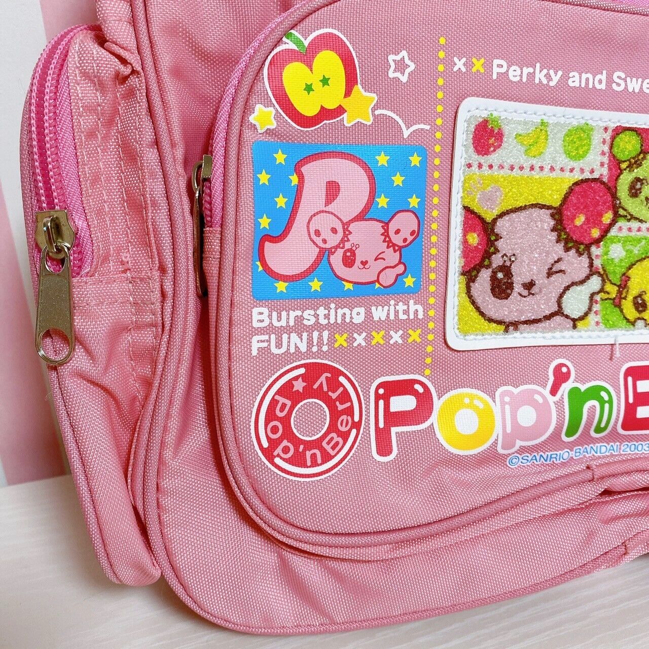 Sanrio Pop'n Berry Backpack Rucksack Bag Pink Cherry Kids Girl Kawaii Character