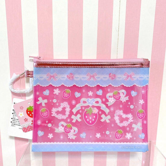 Mother Garden Pouch Mother Goose Forest Strawberry Ribbon Pink Heart Kawaii Rare