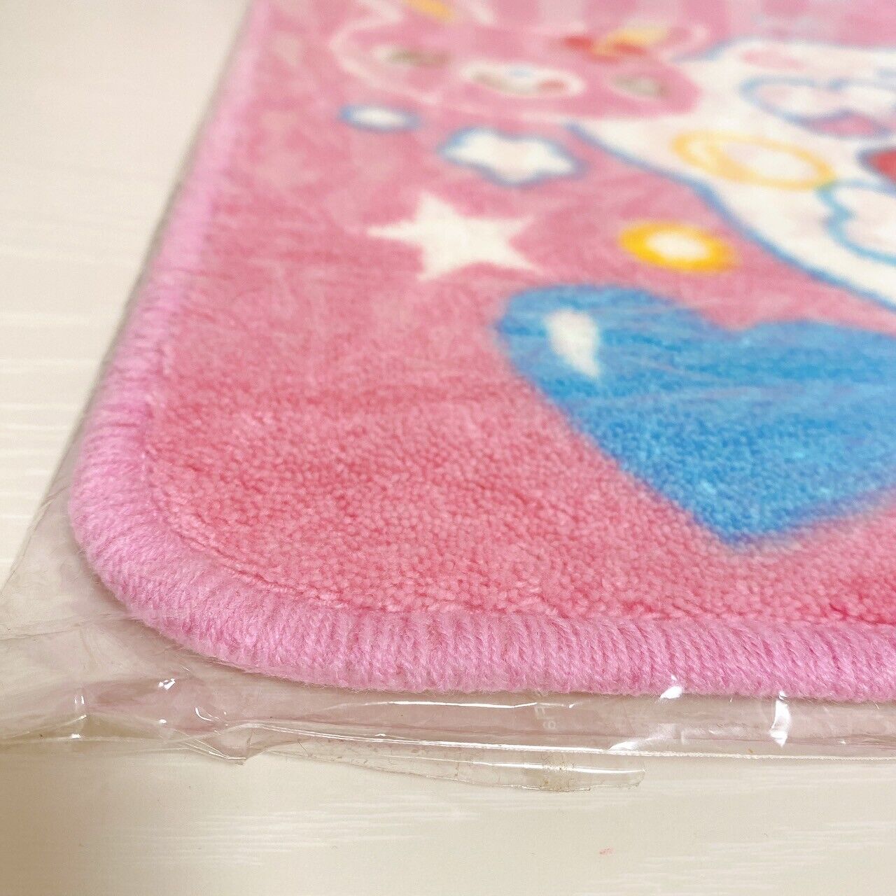 Mezzo Piano Bath Mat Pink Fluffy Rabbit Bear Mimi Popo Heart Star Blue Bubble