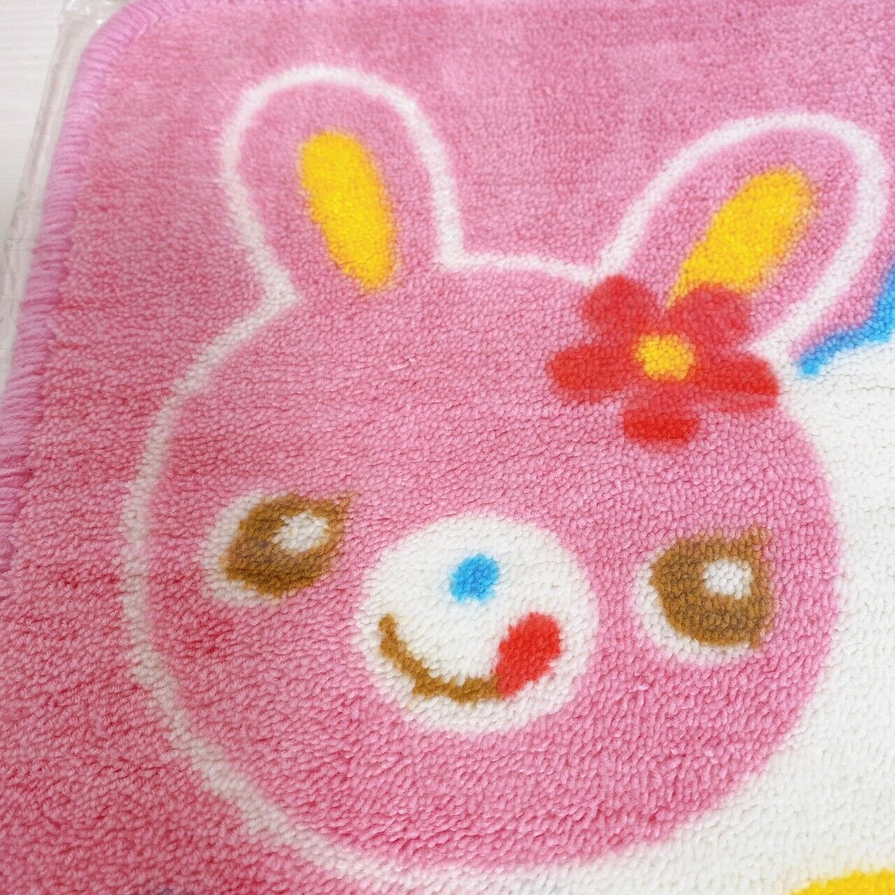 Mezzo Piano Bath Mat Pink Fluffy Rabbit Bear Mimi Popo Heart Star Blue Bubble