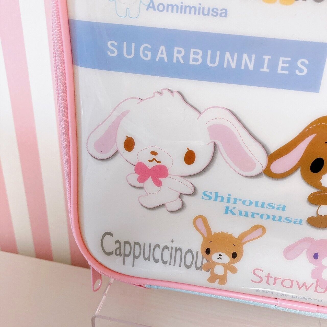 Sanrio Sugar Bunnies Bag Multi Case Pouch Shirousa Kurousa Rabbit White Pink