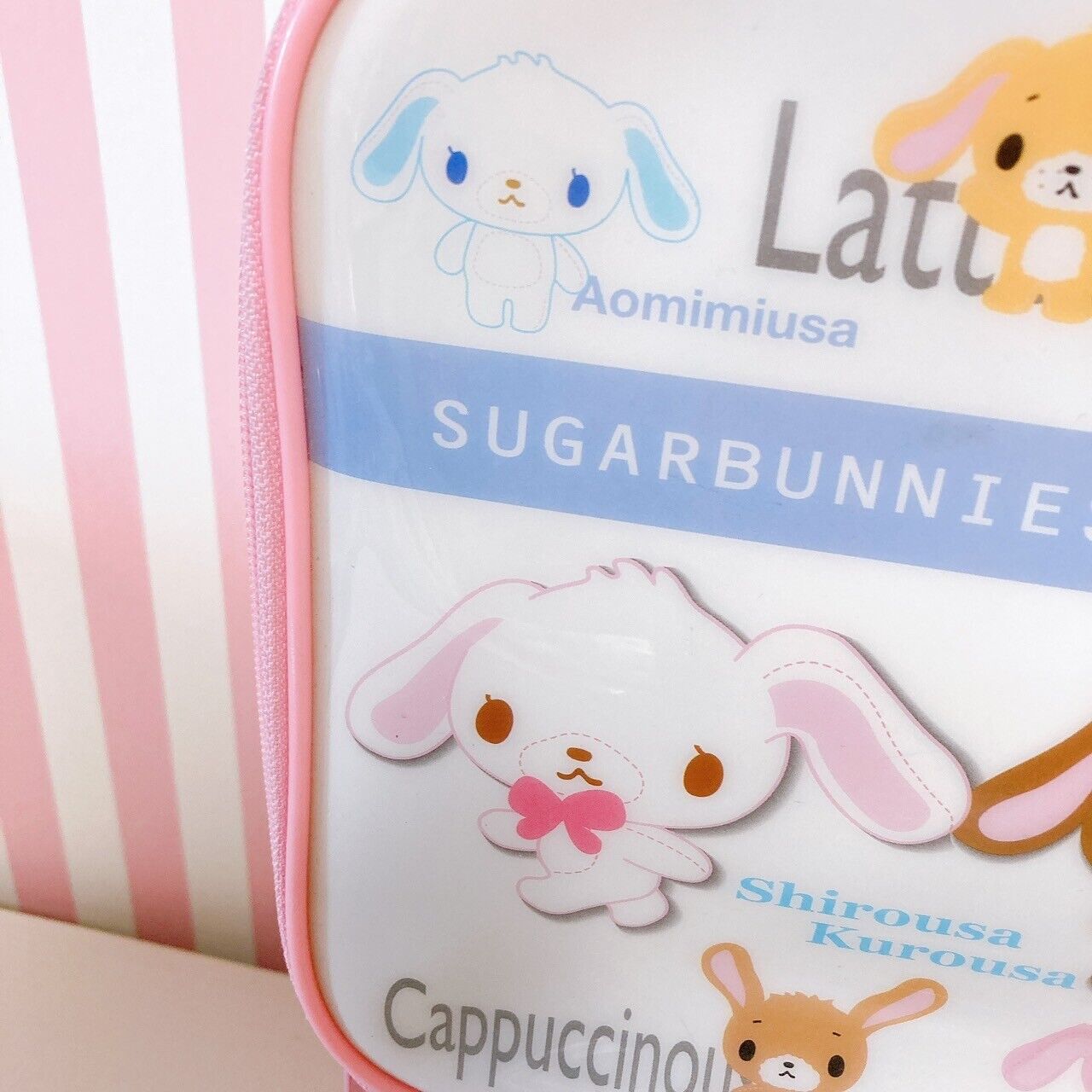 Sanrio Sugar Bunnies Bag Multi Case Pouch Shirousa Kurousa Rabbit White Pink