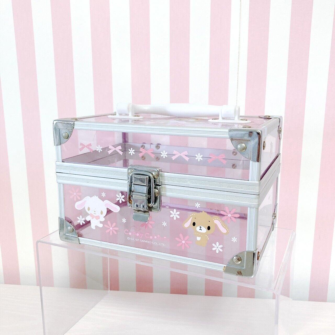 Sanrio Sugar Bunnies Clear Case Bag Box Pink Shirousa Kurousa Ribbon Flower Rare