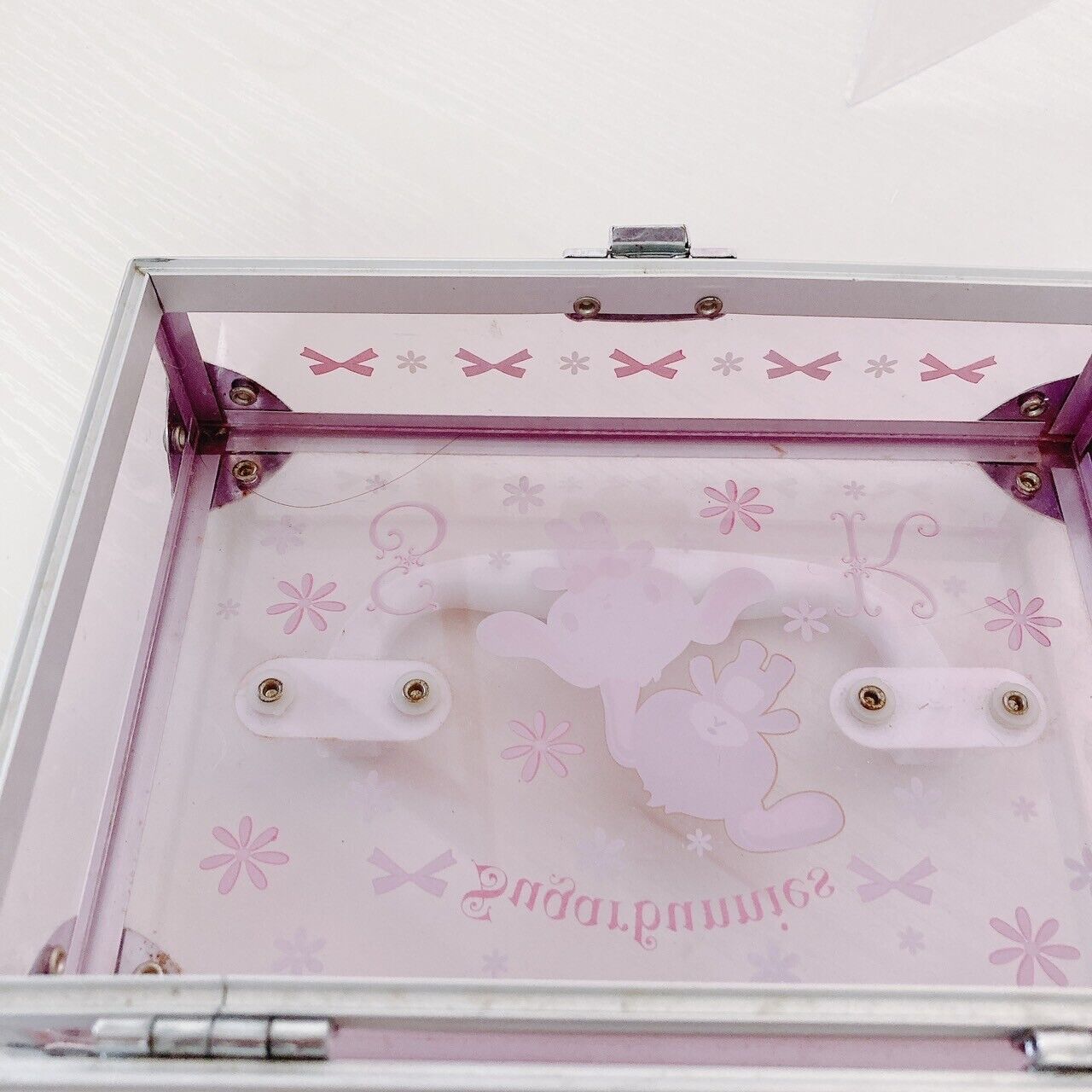 Sanrio Sugar Bunnies Clear Case Bag Box Pink Shirousa Kurousa Ribbon Flower Rare