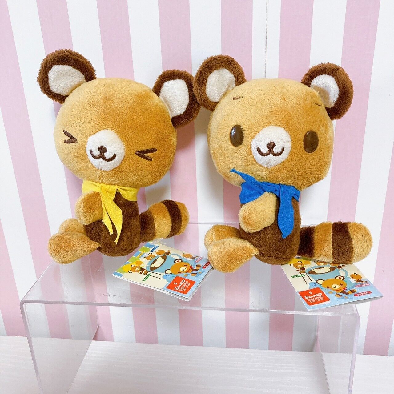 Sanrio Tenorikuma Mascot Set 2 Plush Soft Stuffed Toy Doll Fluffy Bear Brown