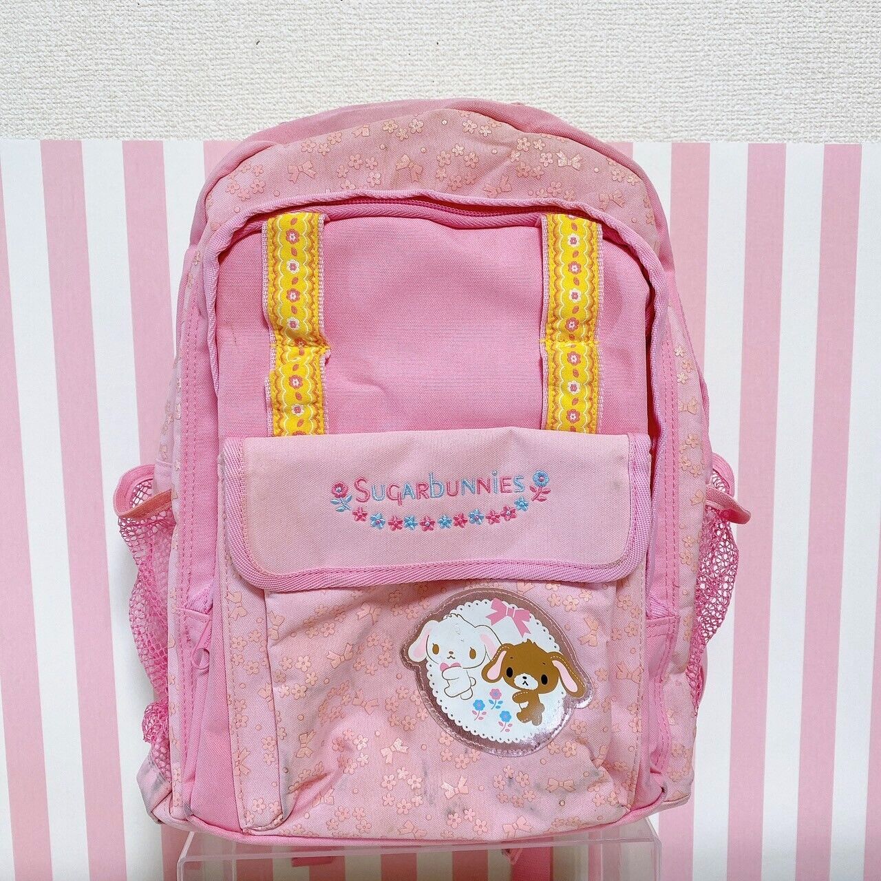 Sanrio Sugar Bunnies Backpack Rucksack Bag School Kids Pink Flower Simple Rare