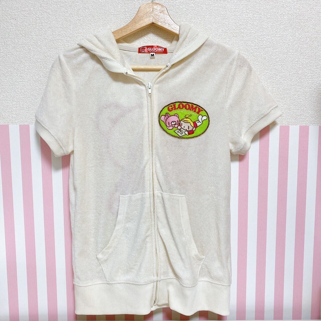 Gloomy Bear Bloody Hoodie Short Sleeve Baby White Hood Clothing Character Kawaii