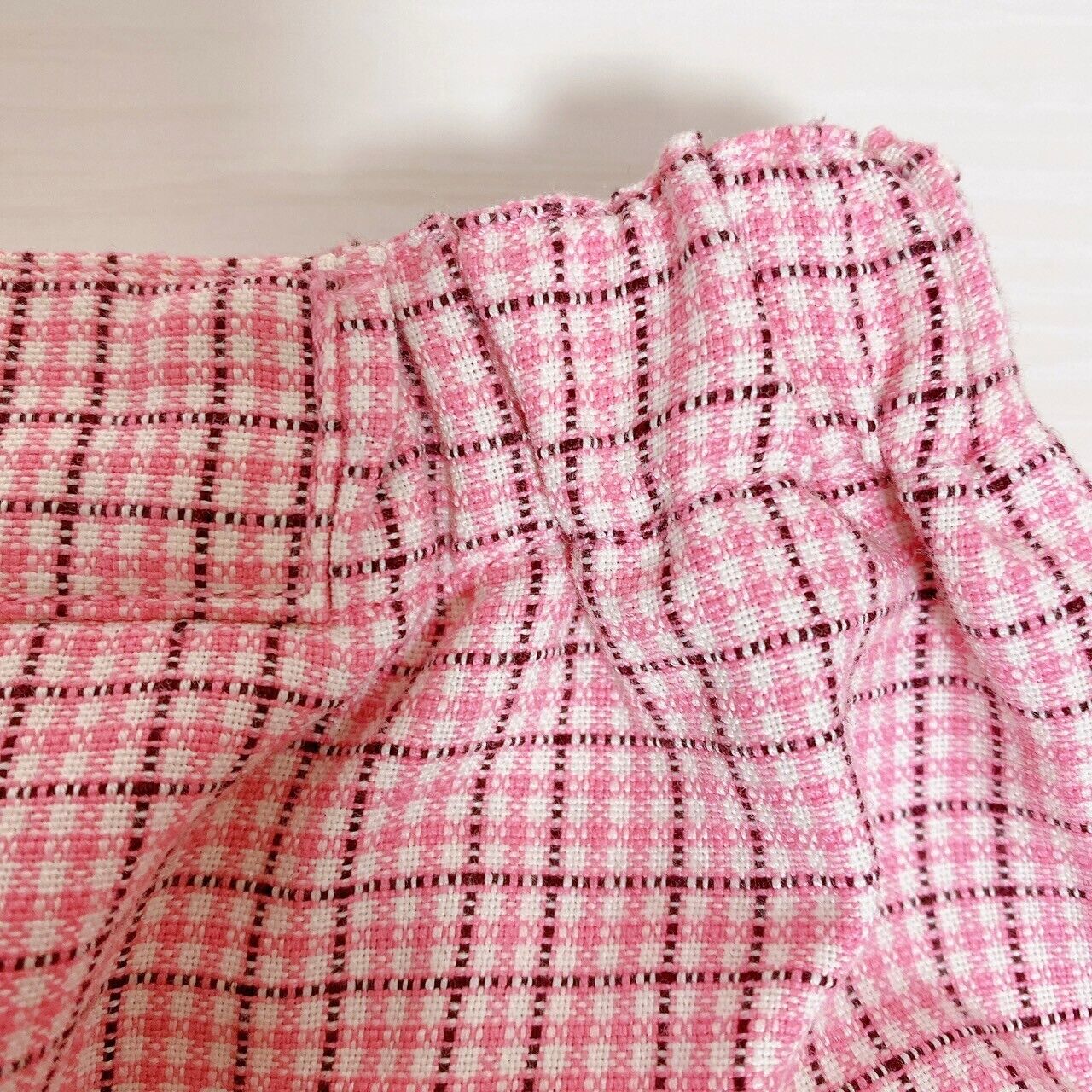 Mezzo Piano Skirt Pink 130 Size Plaid Pleats Cherry Frill Heart Zipper Clothing