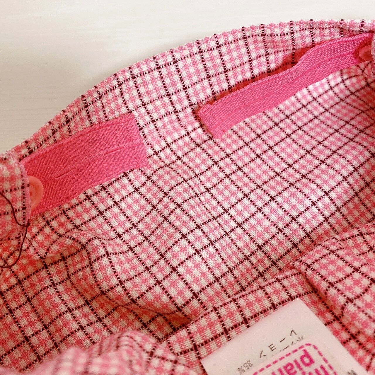 Mezzo Piano Skirt Pink 130 Size Plaid Pleats Cherry Frill Heart Zipper Clothing