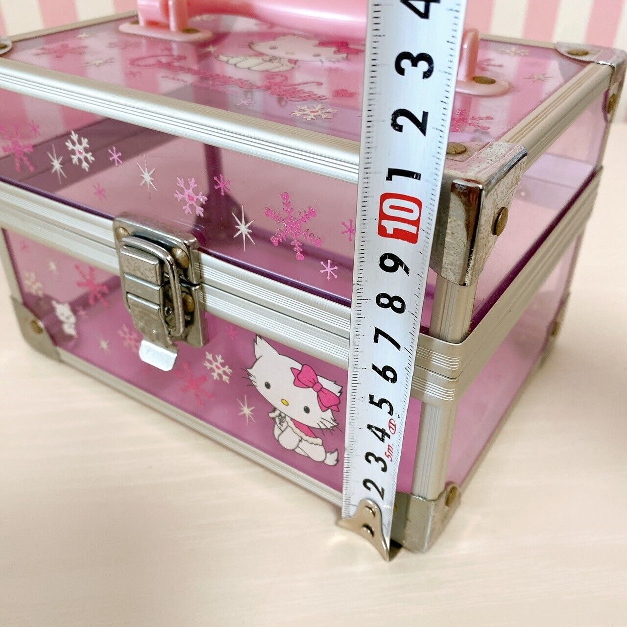 Sanrio Charmmy Charmy Kitty Bag Accessory Box Case Pink Cat Crystal Of Snow Rare