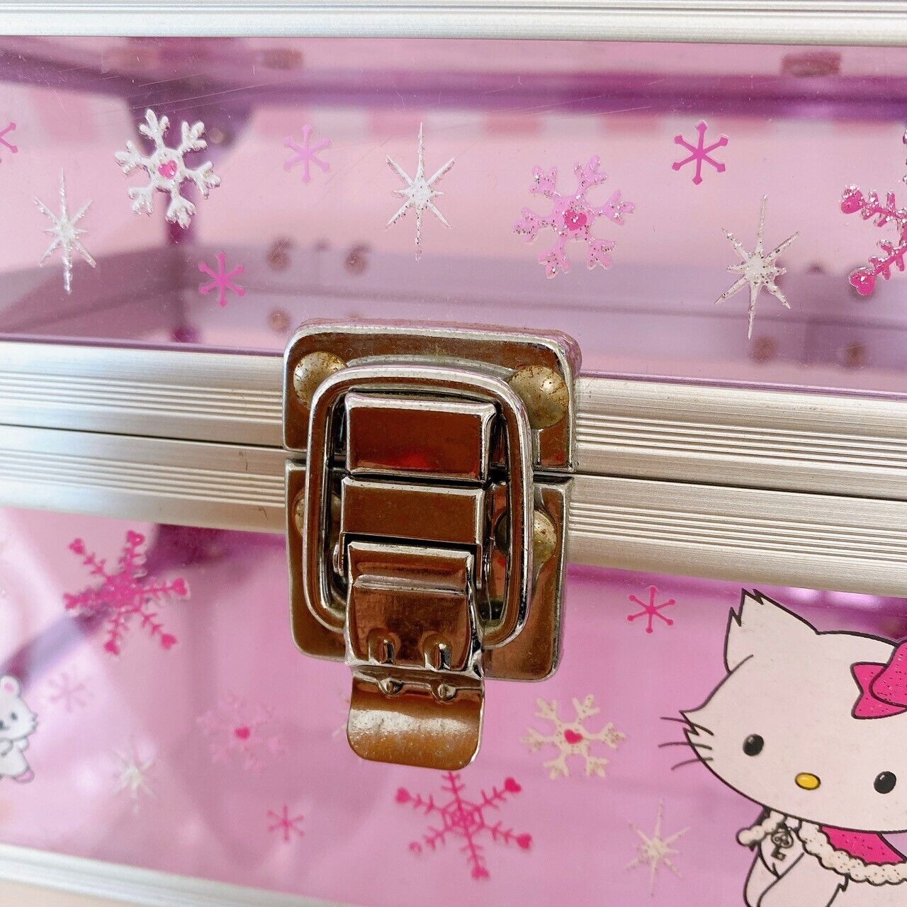 Sanrio Charmmy Charmy Kitty Bag Accessory Box Case Pink Cat Crystal Of Snow Rare