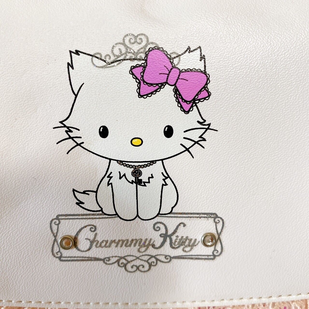 Sanrio Charmmy Charmy Kitty Wallet Purse Coin Case White Cat Rose Flower Key