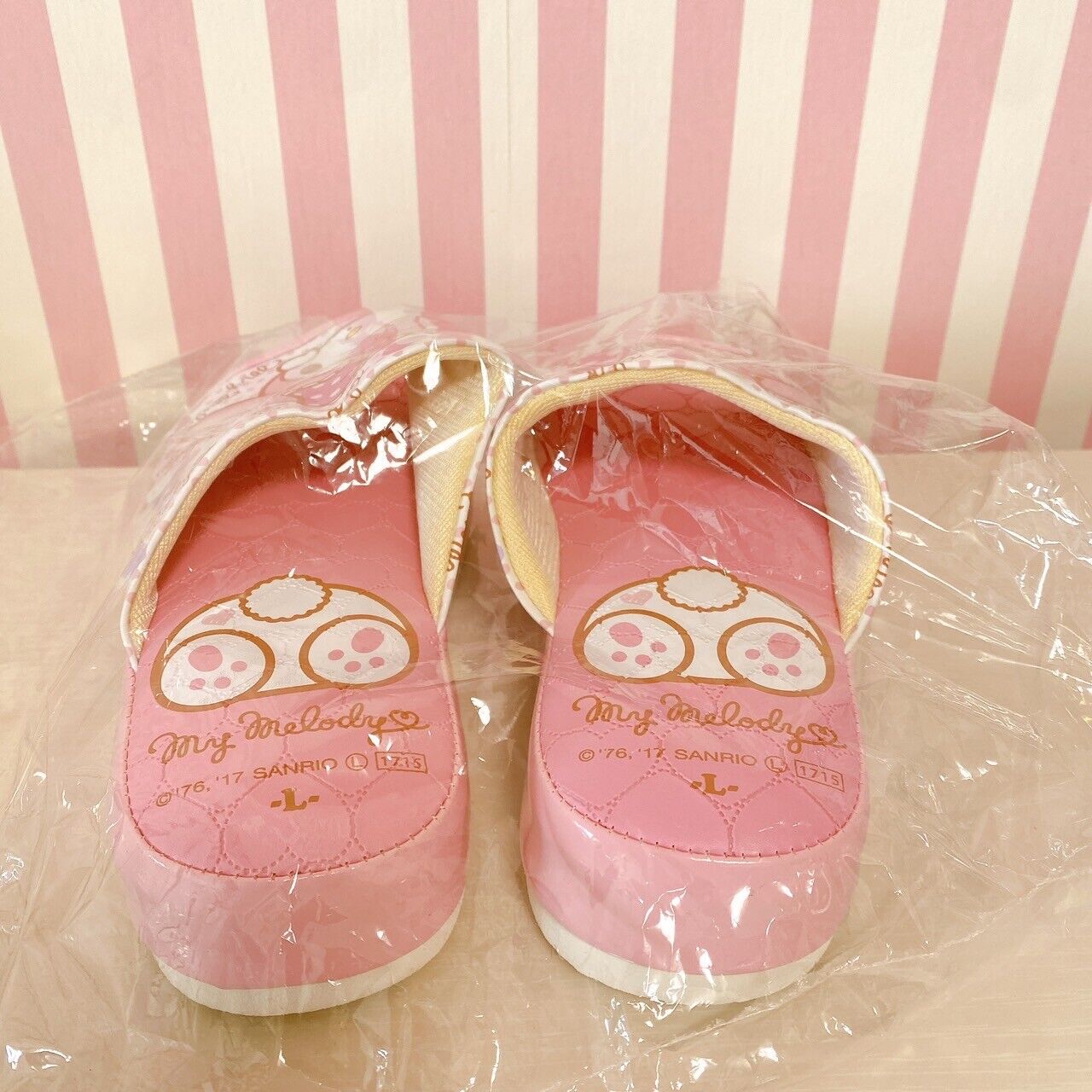 Sanrio My Melody Sandal Shoes Pink Ribbon Rabbit Heart For Adults L Size Dot