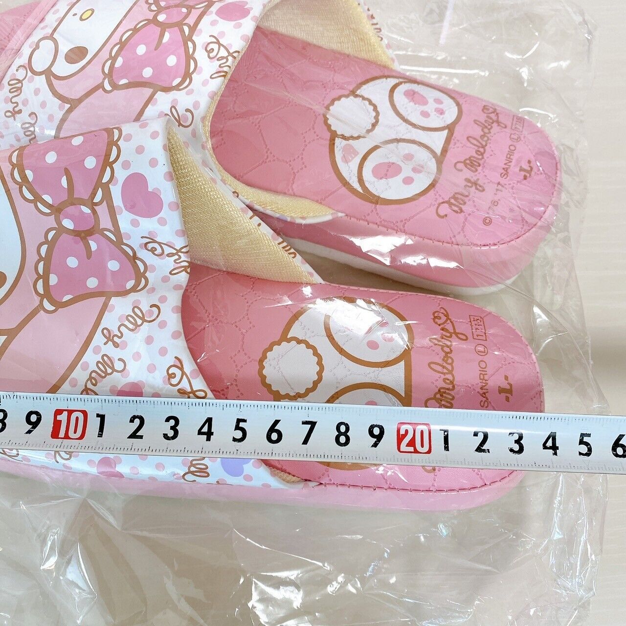 Sanrio My Melody Sandal Shoes Pink Ribbon Rabbit Heart For Adults L Size Dot