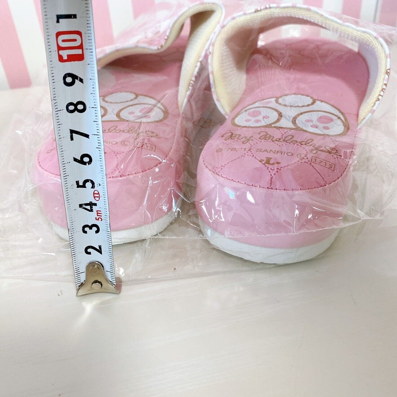 Sanrio My Melody Sandal Shoes Pink Ribbon Rabbit Heart For Adults L Size Dot