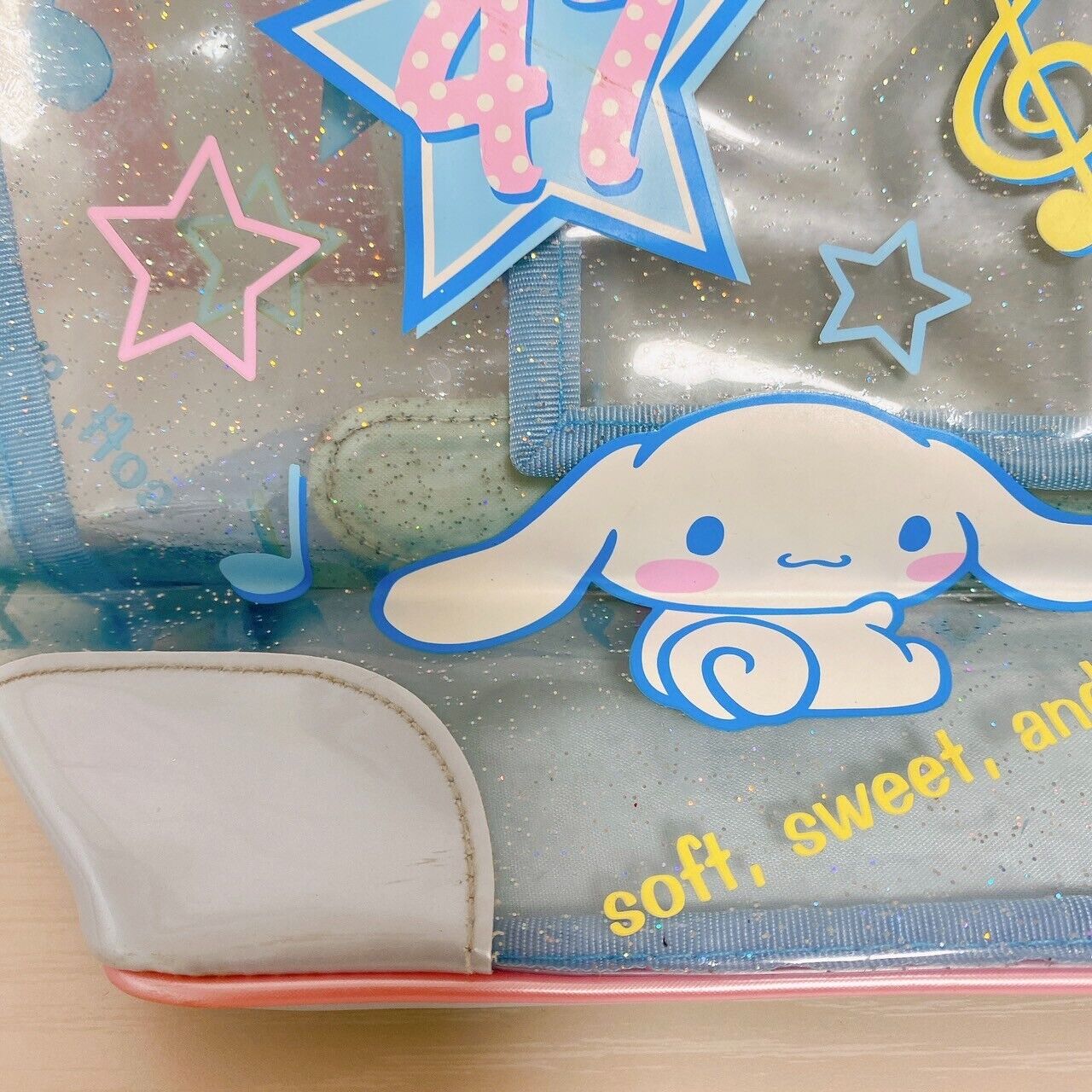 Sanrio Cinnamoroll Tote Bag Handbag Set 2 Vinyl Pool Light Blue Note Star Heart