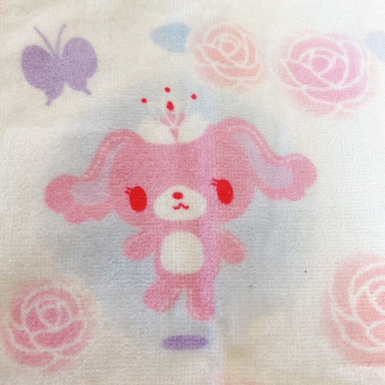 Sanrio Sugarminuet Bunnies Hand Towel Pink White Rabbit Rose Butterfly Ribbon