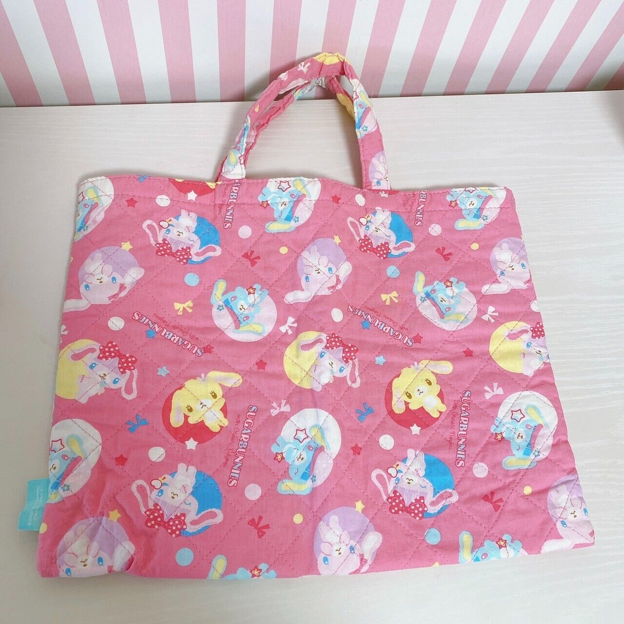 Sanrio Sugar Bunnies Lesson Bag Handbag Pink Hanausa Momousa Ribbon Star Kawaii