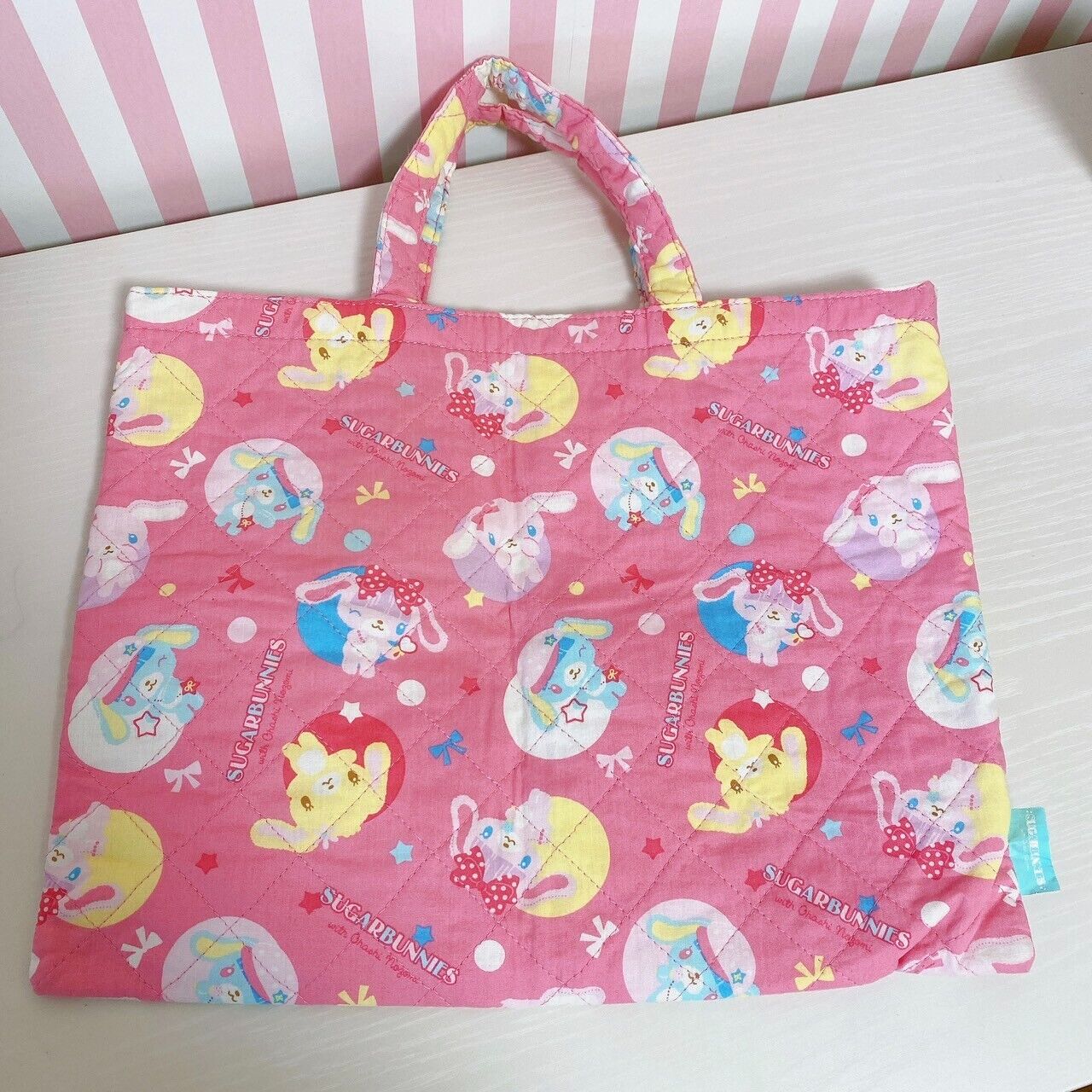 Sanrio Sugar Bunnies Lesson Bag Handbag Pink Hanausa Momousa Ribbon Star Kawaii