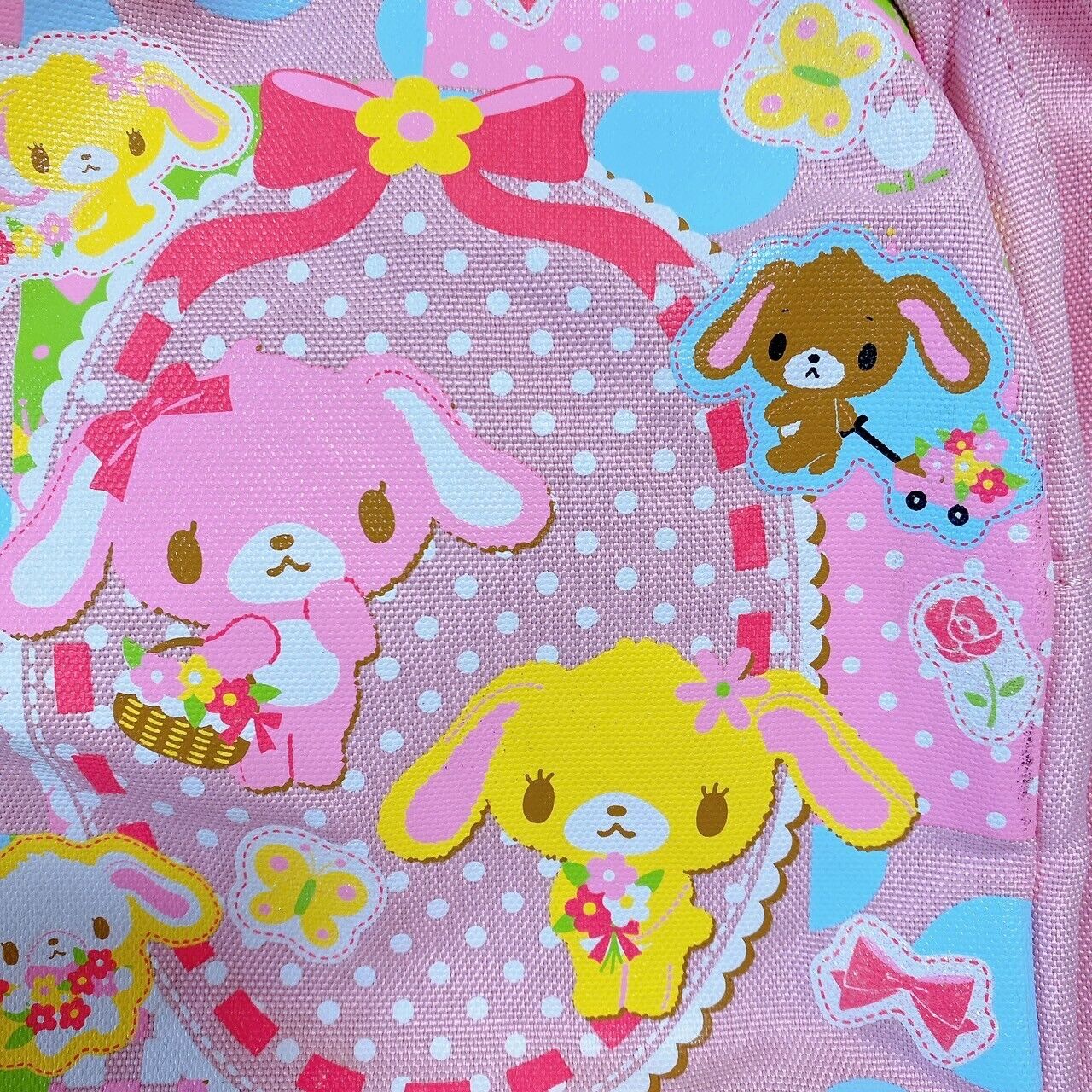 Sanrio Sugar Bunnies Backpack Rucksack Bag School Hanausa Momousa Pink Ribbon