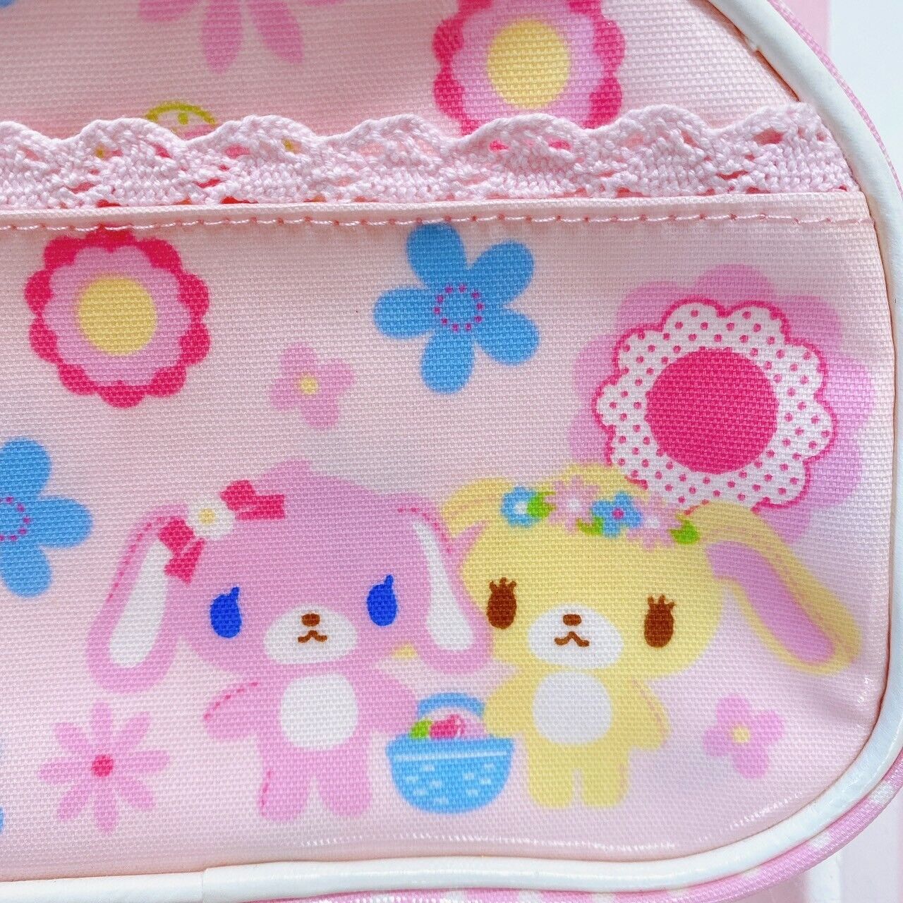 Sanrio Sugar Bunnies Pencil Case Pouch Stationery Hanausa Momousa Flower Pink