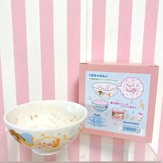 Sanrio Sugar Bunnies Rice Bowl White Note Music Pottery Musical Instrument Rare