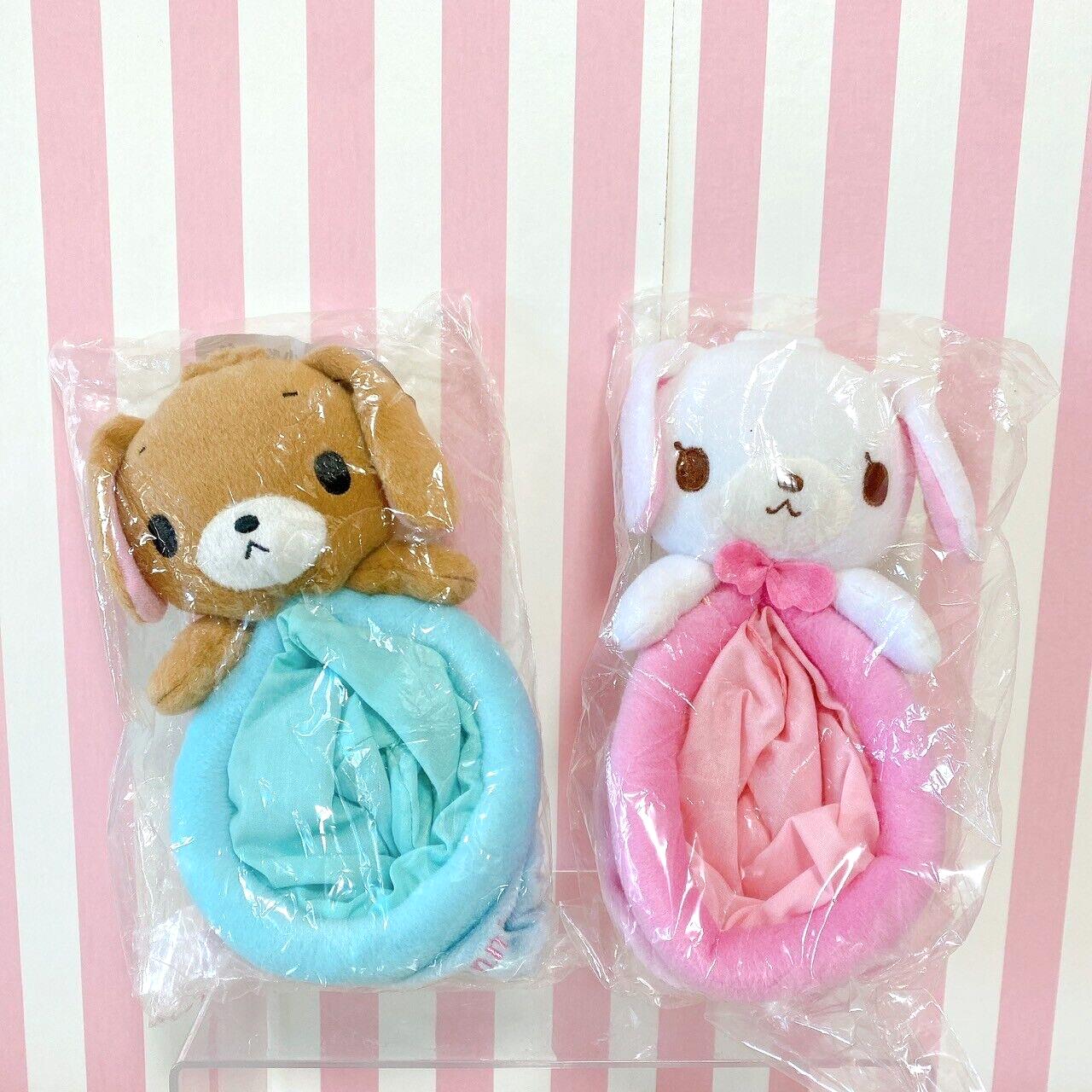 Sanrio Sugarbunnies Bunnies Accessory Case Set 2 Mascot Plush Shirousa Kurousa