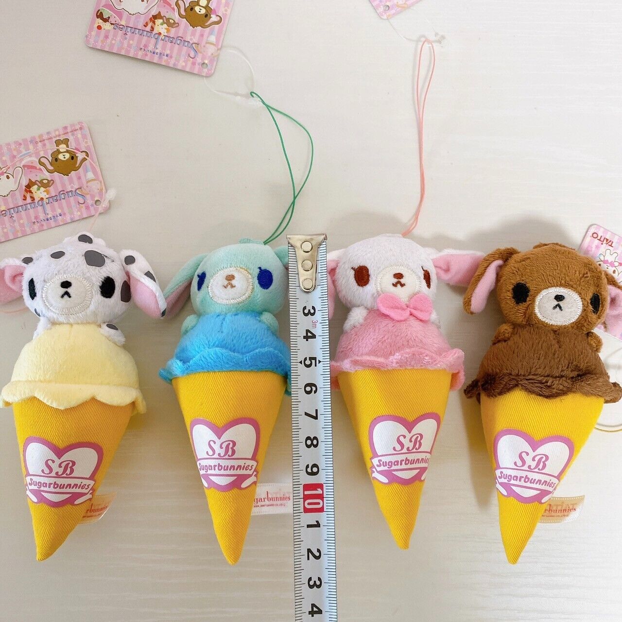 Sanrio Sugar Bunnies Mascot Set 4 Ice Cream Shirousa Kurousa Mintusa Buchiusa