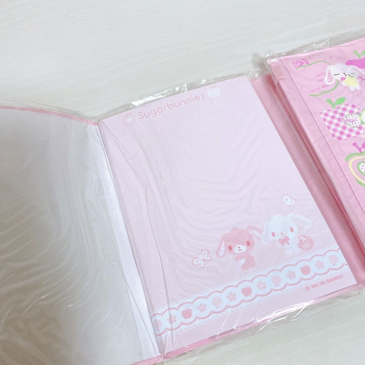 Sanrio Sugar Bunnies Memo Pad Notepad With Cover Stationery Apple Pink Kawaii