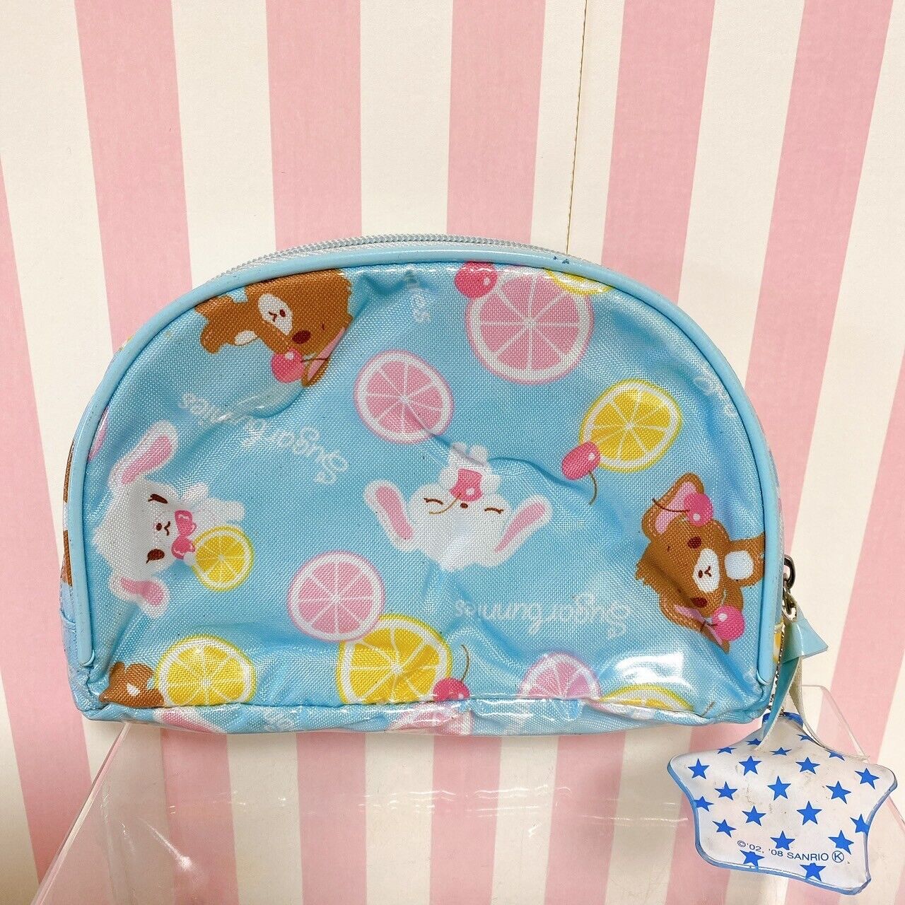 Sanrio Sugar Bunnies Pouch Blue Lemon Cherry Cinnamoroll Charm Star Rabbit Rare