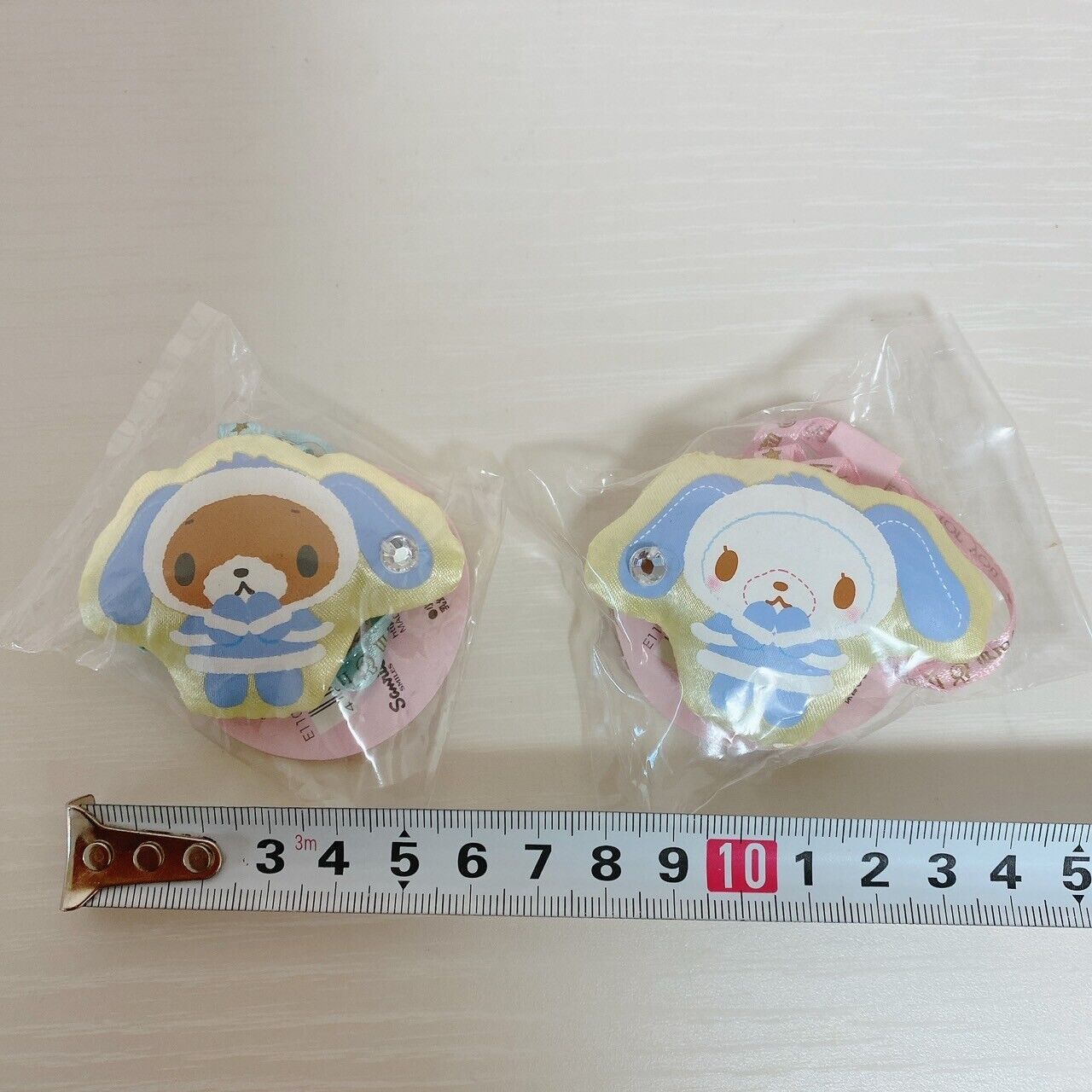 Sanrio Sugar Bunnies Mascot Set 2 Bag Accessory Yellow Blue Winter Rabbit Kawaii