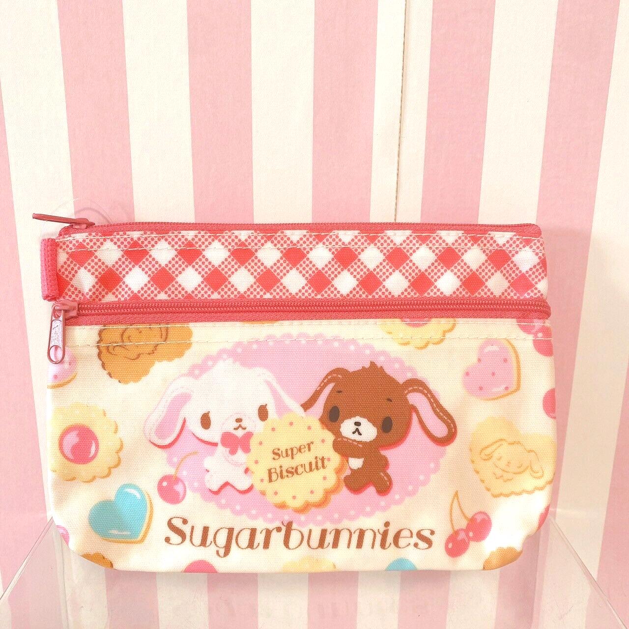 Sanrio Sugar Bunnies Pouch Sweets Cookie Cherry Biscuit Plaid Red Delicious Rare