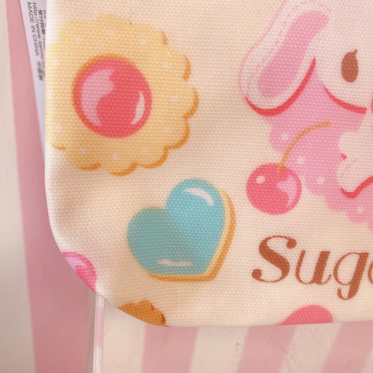 Sanrio Sugar Bunnies Pouch Sweets Cookie Cherry Biscuit Plaid Red Delicious Rare